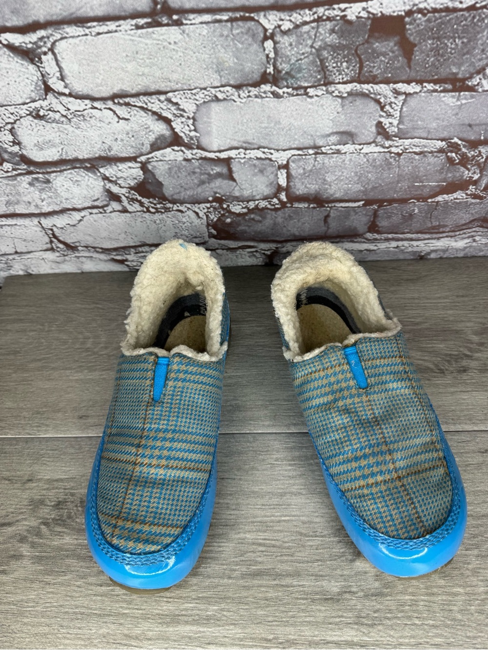 Sorel Blue Rubber Plaid Waterproof Lined Booties Shoes Women’s Sz 7M US/38EU
